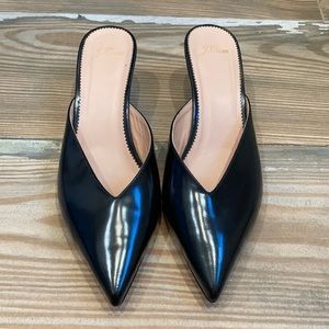 J Crew kitten heel black mules size 8.5